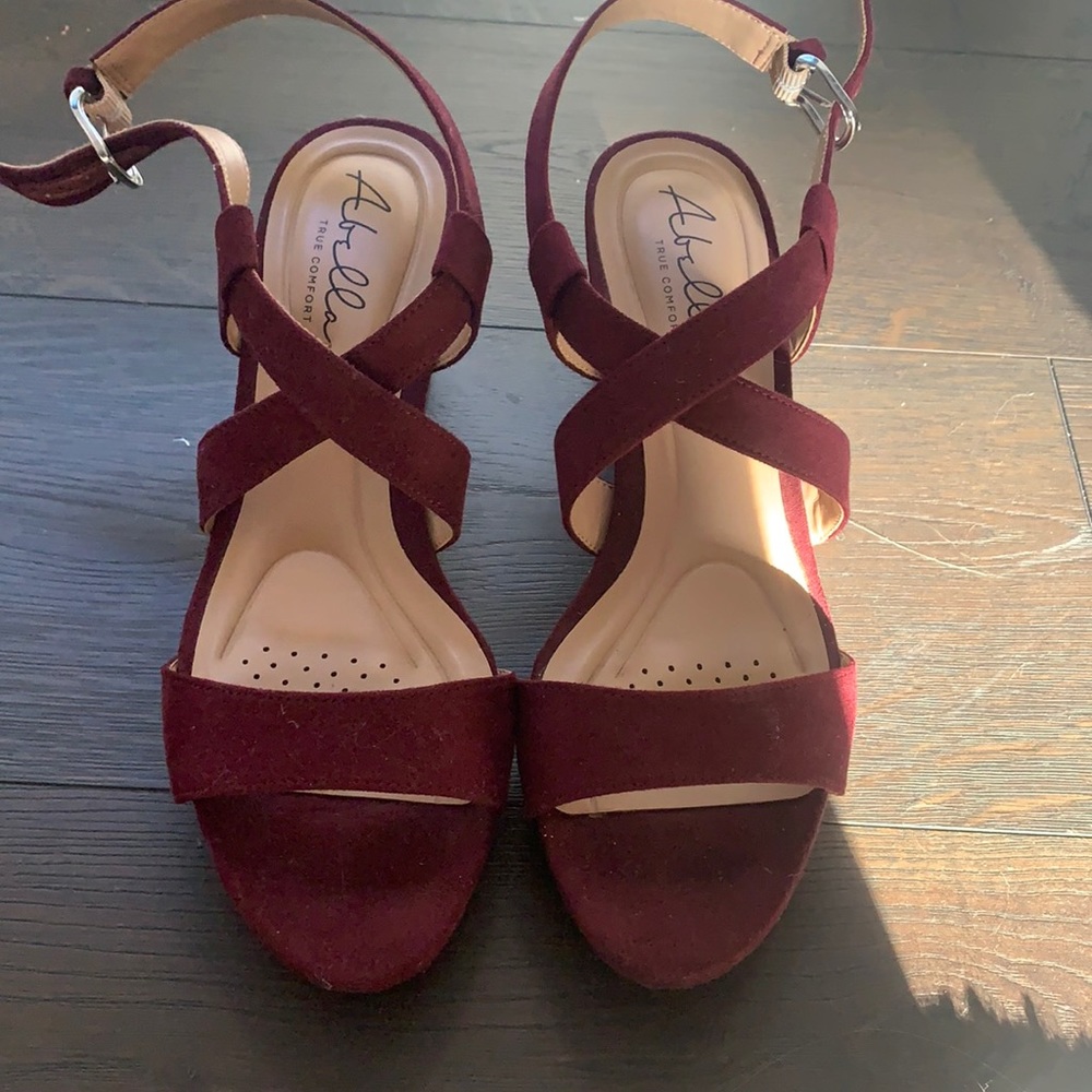 Plum/Burgundy Abella Heeled Sandals
